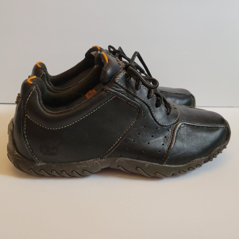 Timberland Mens Black Leather Sneakers Size 9 Lace-Up Athletic Shoes